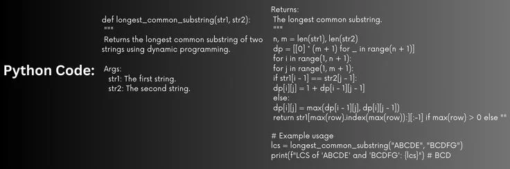 Python-code-for-finding-the-longest-common-substring(LCS)-of-two-strings