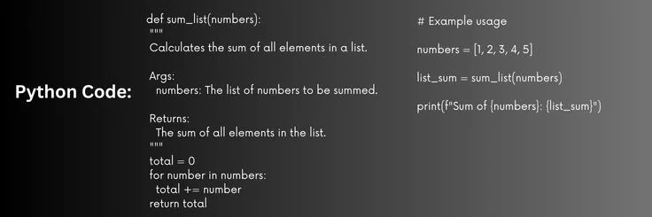 python-code-for-sum-of-all-elements-in-a-list