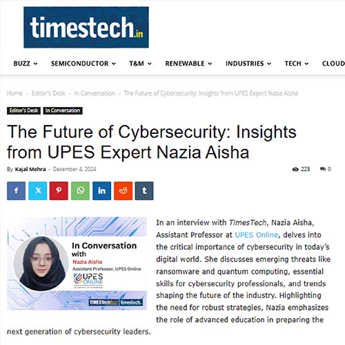 The Future of Cyber Security Insights form UPES Experts Nazia Aisha